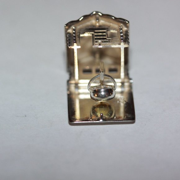 Vintage 800 Sterling Silver Rustic Flip Open CHARM House Americana Log Cabin - Picture 2 of 4